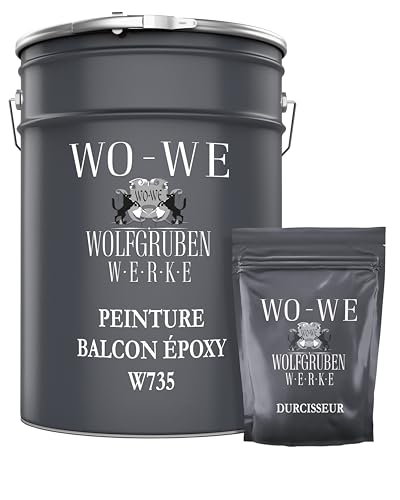 WO-WE Peinture résine époxy balcon et terrasse W735 sol en béton - GRIS anthracite 2,5kg