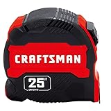 CRAFTSMAN 25-Ft Tape Measure with Fraction Marketing, Retractable, Manual-Locking Blade (CMHT37443S)