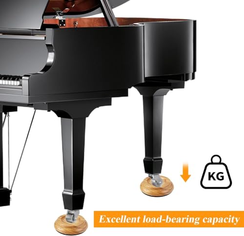4 Stück Klavieruntersetzer, Holz Klavier Fuß Pads Piano Caster Cups Aufrechte Runde Klavier Fußpolster Buchenholz Untersetzer Tassen mit rutschfestem Eva-Schaum