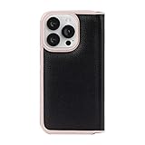 kate spade new york Folio Case Compatible with Apple iPhone 14 Pro - Black/Pale Vellum Bumper [KSIPH-255-BPLVM]