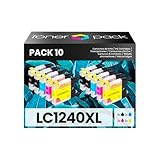 RENDIMIENTO DE IMPRESIÓN: HASTA 600 PÁGINAS el negro y los colores. Cada cartucho de tinta compatible LC1240XL LC-1240XL tiene una capacidad de impresión de hasta 600 páginas, lo que lo convierte en una excelente opción para oficinas, negocios y usuarios con necesidades de impresión frecuentes.