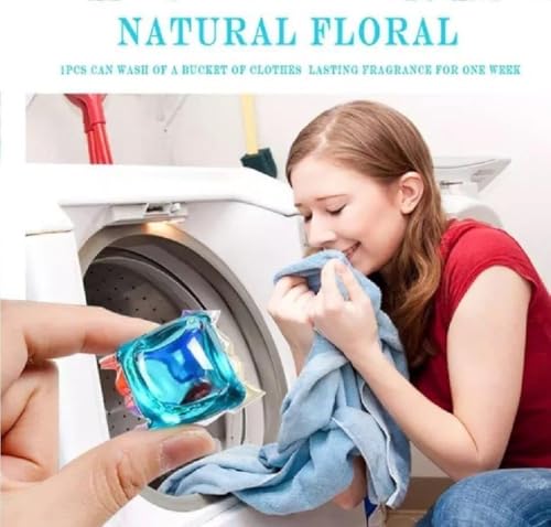 Image of 4 in 1 matic laundry pods for washing machine suitable for Front /Top Load, Odor, Stain Remover, Semi-automatic Detergent pods, smart shot Laundry Cleaning Tablets (100)