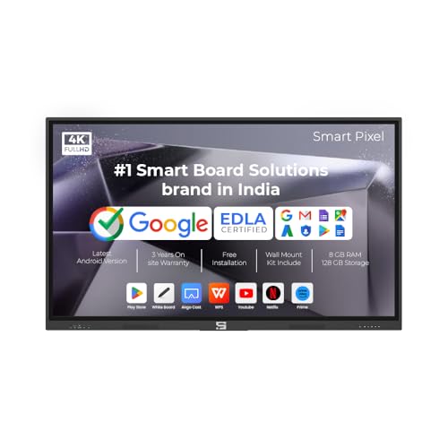 Image of 75 Inches 4K UHD Touch Screen LED UltraTouch Display Interactive Flat Panel Monitor 3840 x 2160 Pixels Android 14 Ideal for Schools,College,Institute,Home&Office