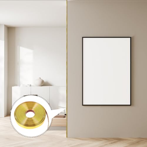Moldura de PVC pared dorada autoadhesiva y flexible para baño 5