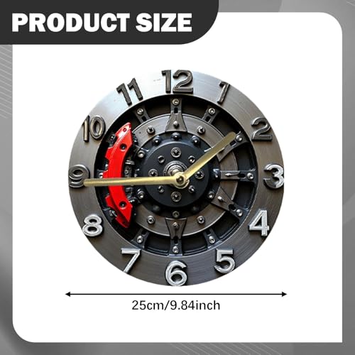 Reloj de pared analógico con diseño mecánico 25 cm miniatura 2