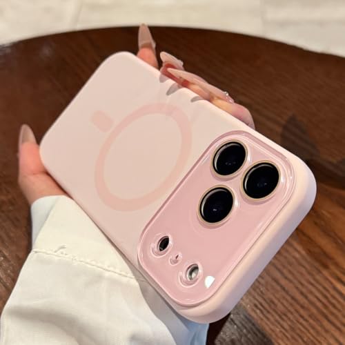 Coque iPhone 16 Pro Max magnétique rose : recharge sans fil et objectif protégé