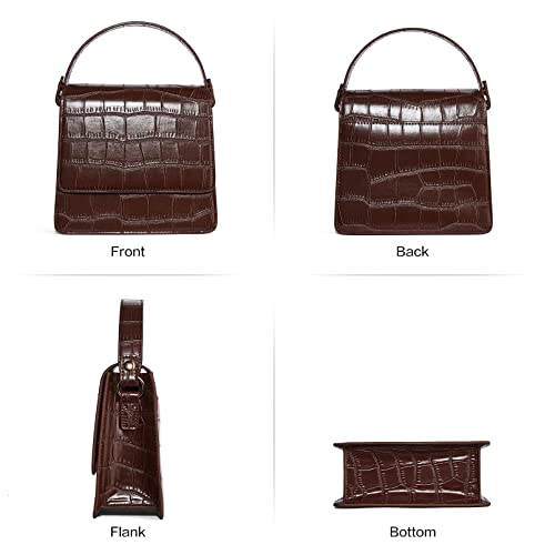 Telena Crossbody Bags For Women Vegan Leather Designer Handbags Women Crossbody Purses With Three Detachable Strap Crocodile Coffee #TOP5