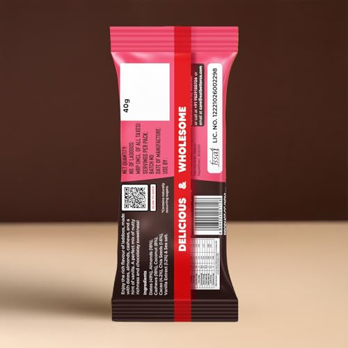 Image of Vanilla Chocolate - Sugar-Free Laddoos | High Protein & Instant Energy | 95% Dry-Fruits - Healthy Chocolate - No Added Sugar | Healthy Snacks | Energy-Bar Replacement (Pack of 4-40gm)