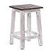 DESIGN DELIGHTS Tabouret en bois rustique Madero - 48 x 30 x 30 cm - Bois recyclé - Couleur : blanc naturel (05)