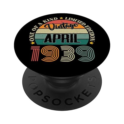 85 Años Vintage Abril 1939 85 Cumpleaños Retro PopSockets PopGrip Intercambiable
