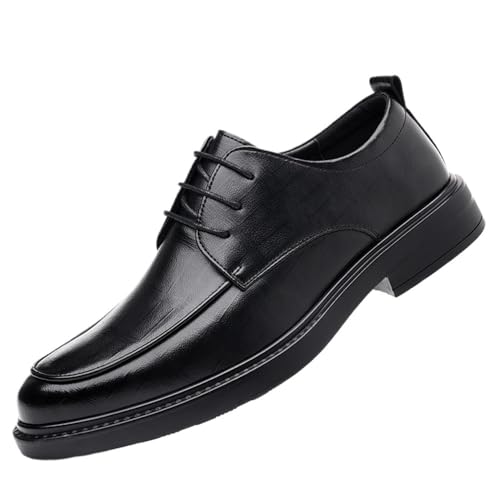 Dress Shoes for Men Leather Uniform Wingtip Prom Wedding Anti-Slip Non Slip Resistant Casual Classic Lace Up