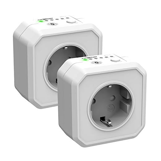 ANSMANN Timer uttag AES1, omkopplingsbart energibesparande uttag med nedräkningstimer för värmefläkt, strykjärn, kaffemaskin, tvättmaskin etc. (tidsintervall valbar via strömbrytare) – 2 stycken
