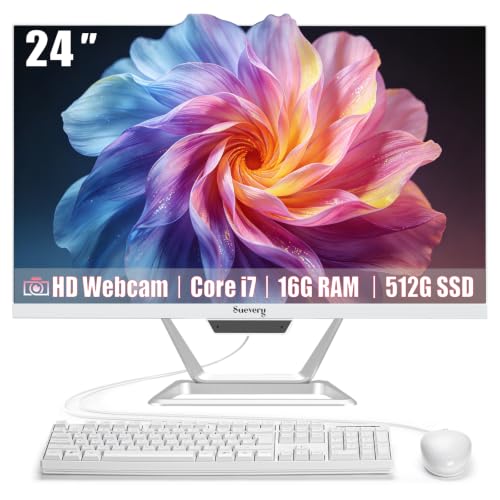 Image of suevery 24 inch All-in-One PC,Core i7 16GB RAM 512GB SSD, FHD 1080P AIO
