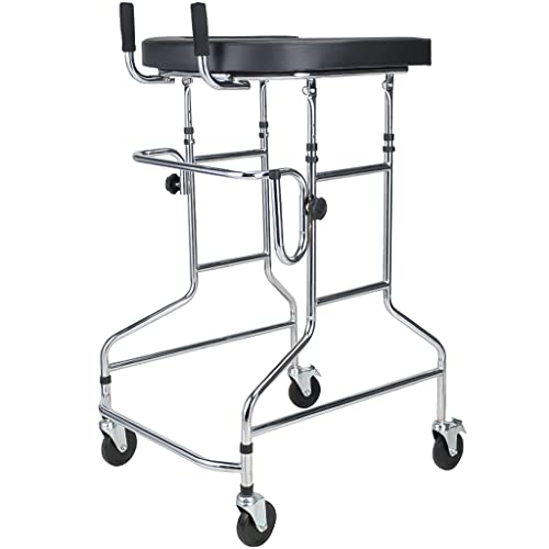 UWYTGF Upright Walker for Adult,Rollator Walker,Height Adjustable Heavy Duty Walking Aids with 4 Lockable Universal Wheels,Armpit,Armrest,Pedal