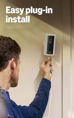 Image of Ring Spotlight Cam Pro, Plug-in (newest model), Home or business security, Retinal 4K with wide-angle video, 10x Enhanced Zoom, and 600 Lumen Spotlights, 3-pack, White