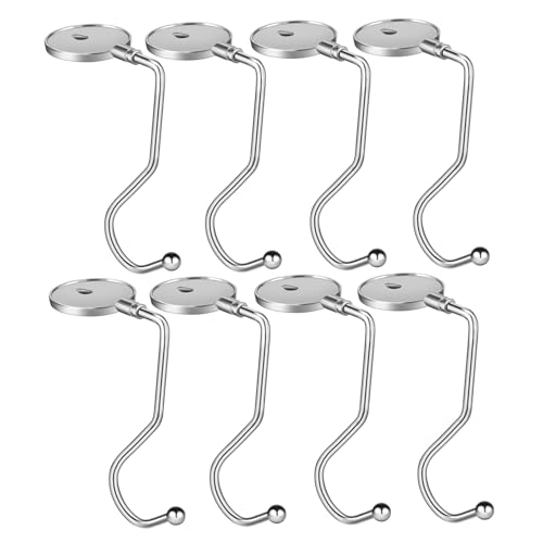 WOFASHPURET Desk Bag Hooks Set of 8 Sturdy Iron Hooks Perfect for Office Classroom School and Home