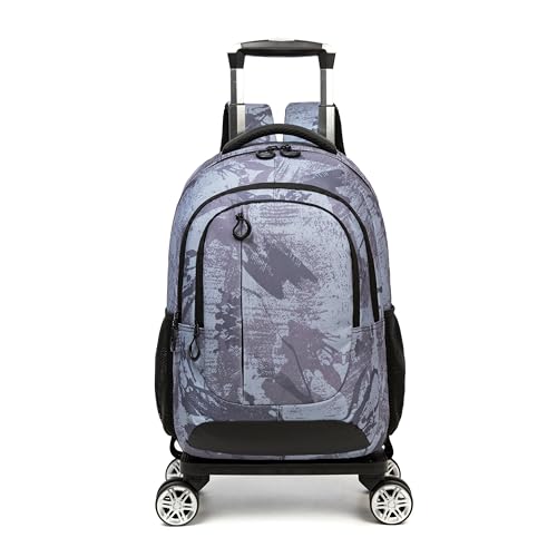Rolling Backpack with Wheels for Boys Roller Wheels Backpacks Big Kids Laptop Luggage Travel Suitcase for Teen Boys