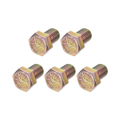 Image of METALLIXITY Hex Bolts (7 /16-14x3 /4) 5Pcs, Carbon Steel Zinc Plated Fully Threaded, Coarse Thread UNC Hex Head Screw Bolt - for Furniture Repair, Yellow