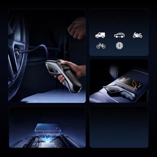Compresor de aire portátil inalámbrico 120W y 30L/min con sensor digital 6