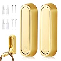 Quferuy 2 PCS Foldable Wall Hooks for Hanging, Heavy Duty Coat Hooks for Wall, Space Saving Metal Towel Hooks for Door Entryway Bathroom Bedroom Kitchen (Gold)