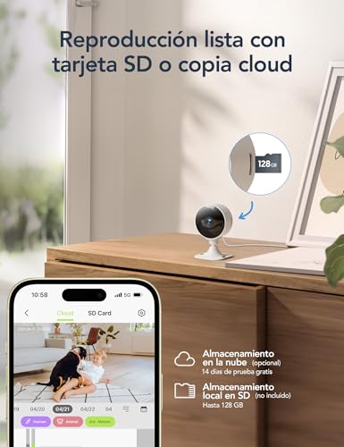 Miniatura 7 de Gncc Gc3 Pack 4 Camaras Vigilancia Domicilio Wifi 1080p, Fijas, Monitor Bebés Mascotas, Fácil Instalación, Detección De Movimiento, Nube Y Almacenamiento Sd, Se Requiere Suscripción, 2.4ghz, Plug-In