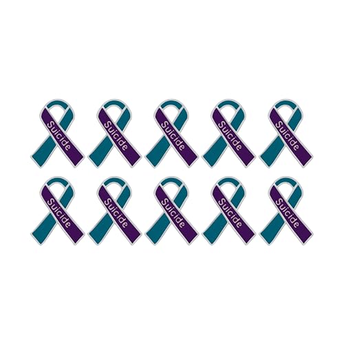 Image of Suicide Awareness and Prevention Pin - Bulk Packs - Variety Pack of Teal & Purple Ribbon Pin Perfect for Support Groups, Gift-Giving and Fundraising