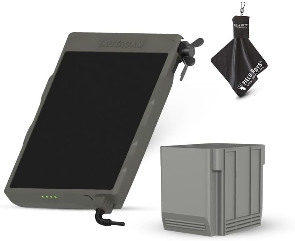 Tactacam Defend Photo voltaic Panel + Defend LiPo Battery Pack Bundle – Prolonged Energy for Tactacam Defend Cameras – Outside Photo voltaic Charger with Excessive-Capability LiPo Battery – Weatherproof & Dependable
