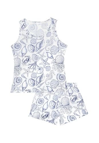 Pyjama ras du cou court femme ensemble de nuit multicolore Yamamay