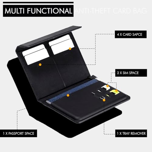 Image of Lyrovo RFID Passport Cover for Men & Women - Premium Leather Passport Holder, Passport Pouch & Travel Wallet Case for Passport, Cards & Boarding Pass (Black)