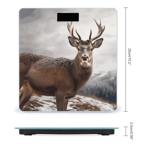 Báscula digital de baño Wild Animals Deer 400 lb con vidrio templado miniatura 2