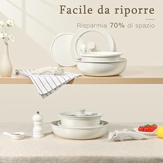 Gipp Set Di Padelle E Pentole Con Rivestimento Antiaderente - Set Di 15 Pezzi Con Manici Rimovibili, Senza Sostanze Tossiche, Adatto Per Induzione, Forno E Lavastoviglie