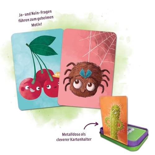 Moses. Wer Bin ich? Zeitloses Kinderspiel für die ganze Familie, Gesellschaftsspiel mit 40 lustigen Illustrationen, Reisespiel in Metalldose für unterwegs, für Kinder ab 5 Jahren und 2-6 Spieler