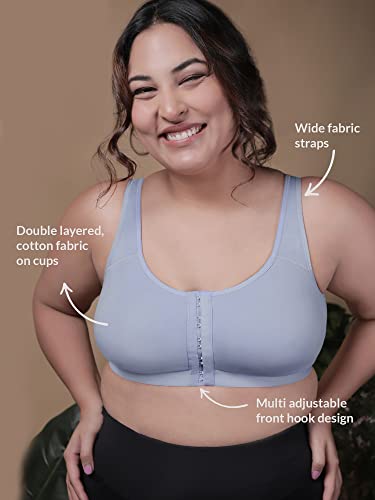 Image of NYKD NYB103 Wirefree Cotton Posture Corrector Multi Purpose Front Open Non Padded Bra for Women