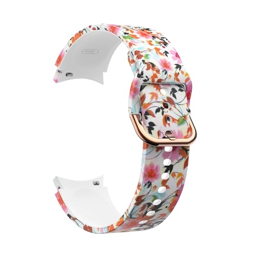 [XGYOMVB] Watch 6 5 4�p�f�G�ȃV���R���X�g���b�v �u���X���b�g �����j���O�X�}�[�g�E�H�b�`�o���h Watch 6 40mm 44mm�p(Birds and flowers)