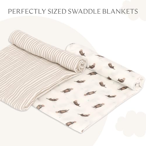 Image of Muslin Baby Swaddle - Breathable Receiving Blankets for Newborn Baby, 70% Viscose derived from Bamboo, 30% Spandex, Imported