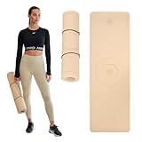 XTREXO Umweltfreundliche und rutschfeste - Yogamatte - TPE-Material - 183x61x0,6 cm Hellbraun - Für Yoga, Pilates und Home-Workout