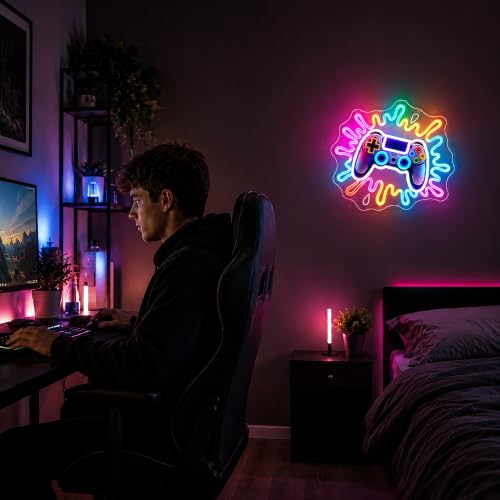 Image of Game Neon Sign for Wall Decor Dimmable Led Neon Lights Signs