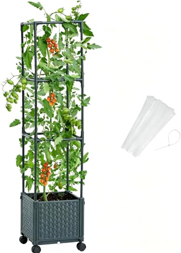 LINEX Raised Garden Bed Planter Box with Trellis...