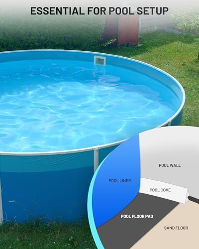 Image of Peel and Stick Above Ground Pool Cove Foam, 16 Pack - 46.5-inch Liner Protection & Floor Support - Made of High-Density Waterproof Foam - for 18' Pools, Easy to Install Above Ground Pool Accessories