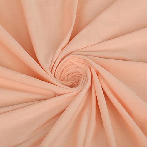 Image of High Sofa Quality Velvet Solid Grommet Room Darkening Eyelet Door Curtains for Living Room, Peach 8 Feet, Set of 2 Pieces