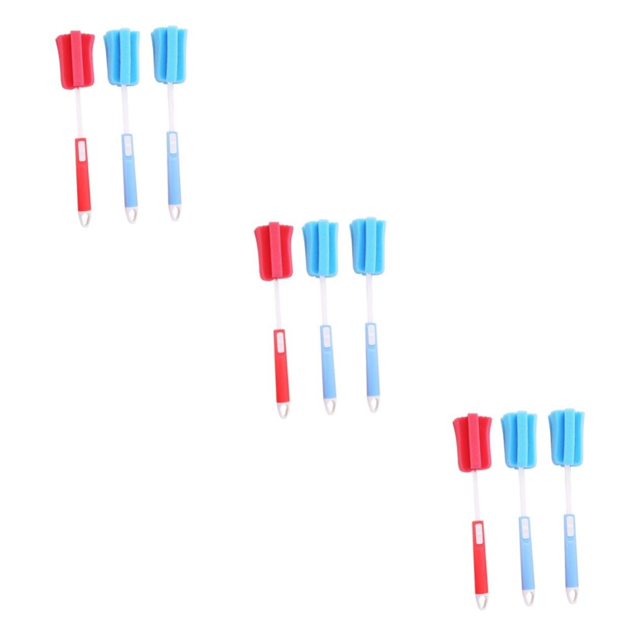 BCOATH 3sets Bottle Brush Sponge Glass Cup and Water Bottle Cleaner Assorted Colors Easy to Use 3pcs*3 Random Color