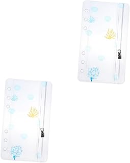Operitacx 2 Peças Bolsa Para Cartão De Visita Notebook Saco Com Zíper De Folhas Soltas 6 Furos Bolsos Para Fichário Bolsos Para Fichário Transparente Bolsa Com Zíper Para Scrapbooking Saco