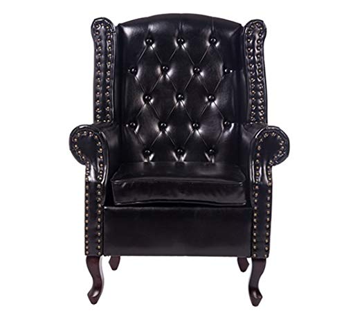 PU Leather Retro Style High Back Armchair - Black, Modern Style Sofa Bed Casual Armchair Massage Chair Living Room Sofa Furniture Suitable For Living Room, Bedroom Chair Living Room Office