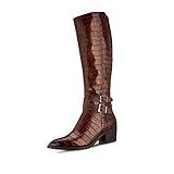 FEEL ME Fußbett MARCO TOZZI Damen by Guido Maria Kretschmer Langschaftstiefel 2-2-85500-25 Kniehohe Stiefel, Cognac Croco, 41 EU