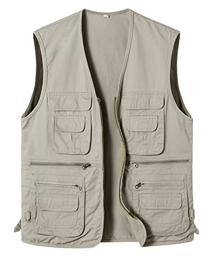 Gilet Da Pesca E Escursionismo Uomo – Multitasca, Leggero In Nylon, Senza Maniche, Per Viaggi E Safari – Taglie S-XXL