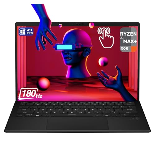 ASUS ROG Flow Z13 Gaming Laptop, AMD Ryzen AI MAX+ 395, 32 GB LPDDR5x RAM, 1 TB PCIe SSD, 13.4' 2.5K (2560x1600) 180Hz Touchscreen, AMD Radeon 8060S Graphics, 1-Zone RGB Keyboard, W11 Pro, Off Black