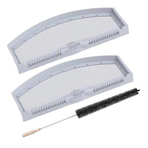 2 Pack WE03X23881 Dryer Lint Filter Screen Replacement for GE & Hotpoint Dryer Stainless Steel Screen Filter with Cleaner Brush Replaces AP6031713 WE03X23881 4476390 PS11763056 EAP11763056