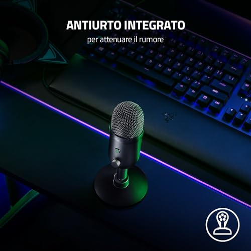 Seiren V2 X - Microfono USB per Streamer Microfono a Condensatore da 25mm (Modello Polare Supercardioide, Limitatore di Guadagno Analogico, Monitoraggio Microfono) Nero - Microfono streaming - Immagine 6
