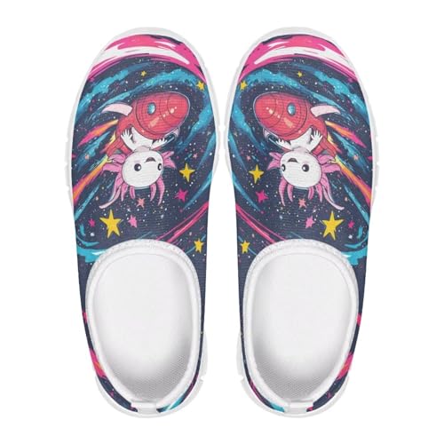 Girls Slip On Sneakers Cute Kids Tennis Running Shoes Axolotl Themed3