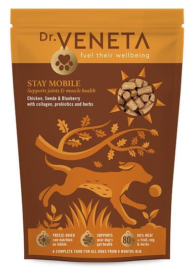 Dr Veneta Stay Mobile Premium Freeze-Dried Raw DogFood, Chicken, Swede & Blueberry (125g)